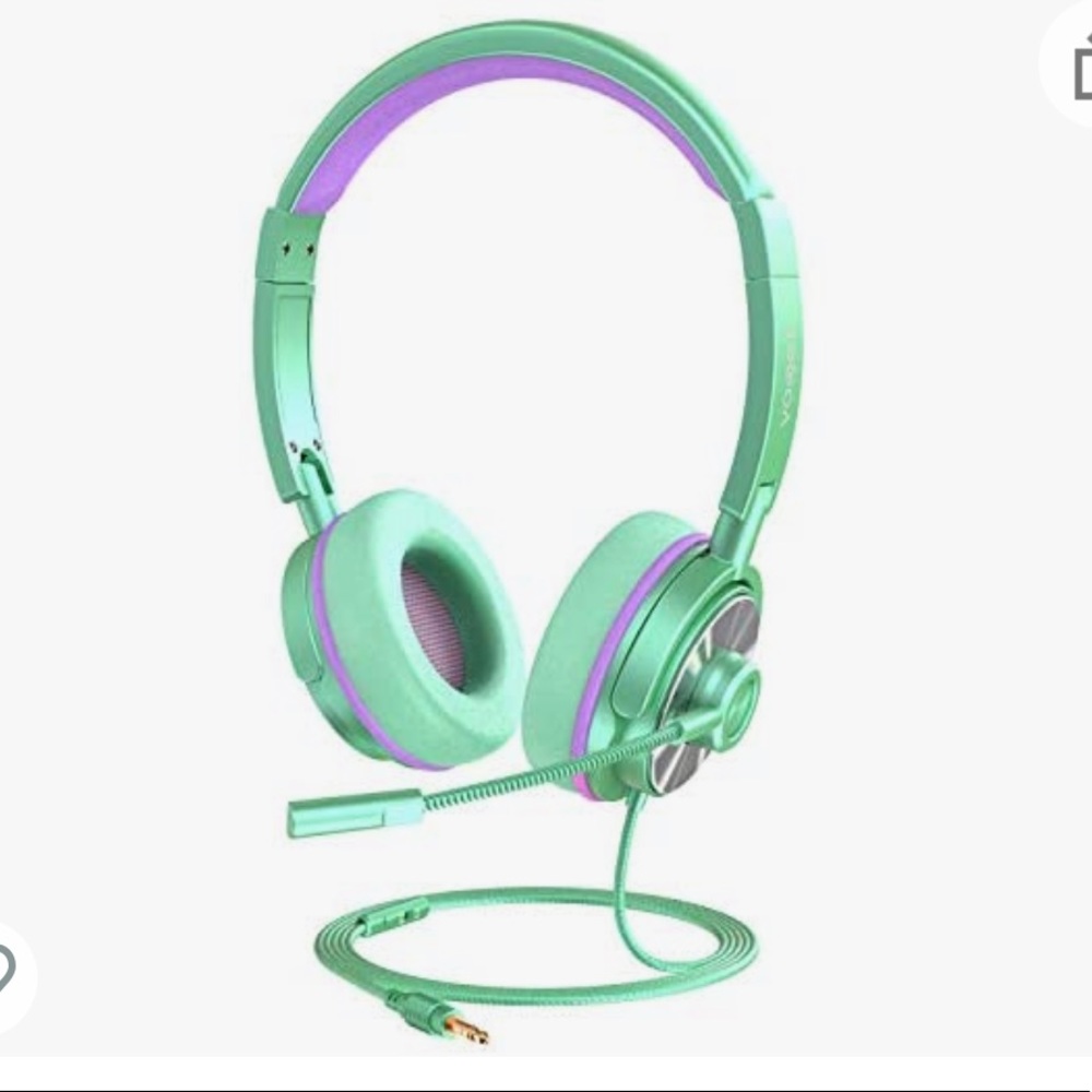 🌸3/30$🌸Retro mint green kids headphones safe - Picture 1 of 7